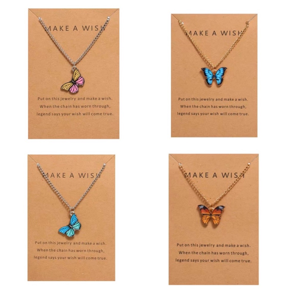 Make A Wish Butterfly Pendant Necklace